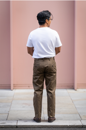 W11 Straight Tapered Green Japanese Twill Mens Chinos