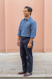 W11 Straight Tapered Navy Japanese Twill Mens Chinos