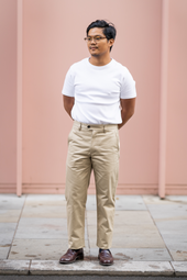 W11 Straight Tapered Stone Japanese Twill Mens Chinos