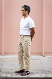 W11 Straight Tapered Stone Japanese Twill Mens Chinos