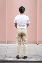 W11 Straight Tapered Stone Japanese Twill Mens Chinos