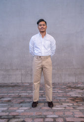 W12 Regular Straight Beige Twill Mens Chinos
