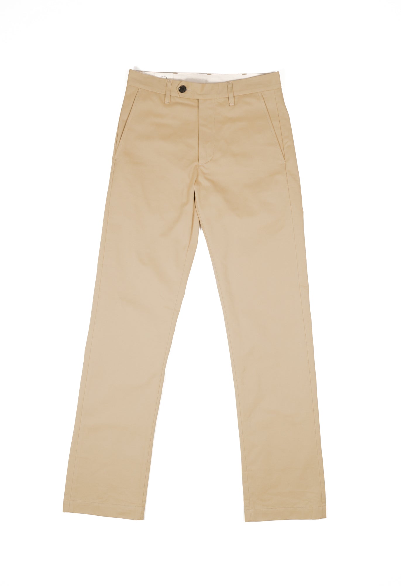 W12 Regular Straight Beige Twill Mens Chinos
