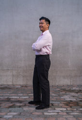 W12 Regular Straight Black Twill Mens Chinos