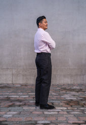 W12 Regular Straight Black Twill Mens Chinos