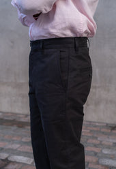 W12 Regular Straight Black Twill Mens Chinos