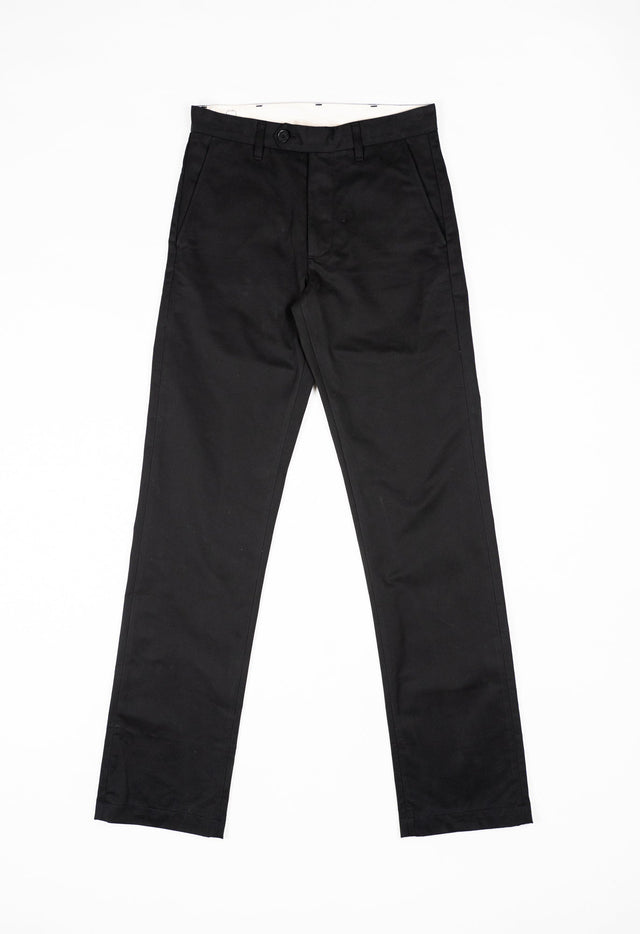 W12 Regular Straight Black Twill Mens Chinos