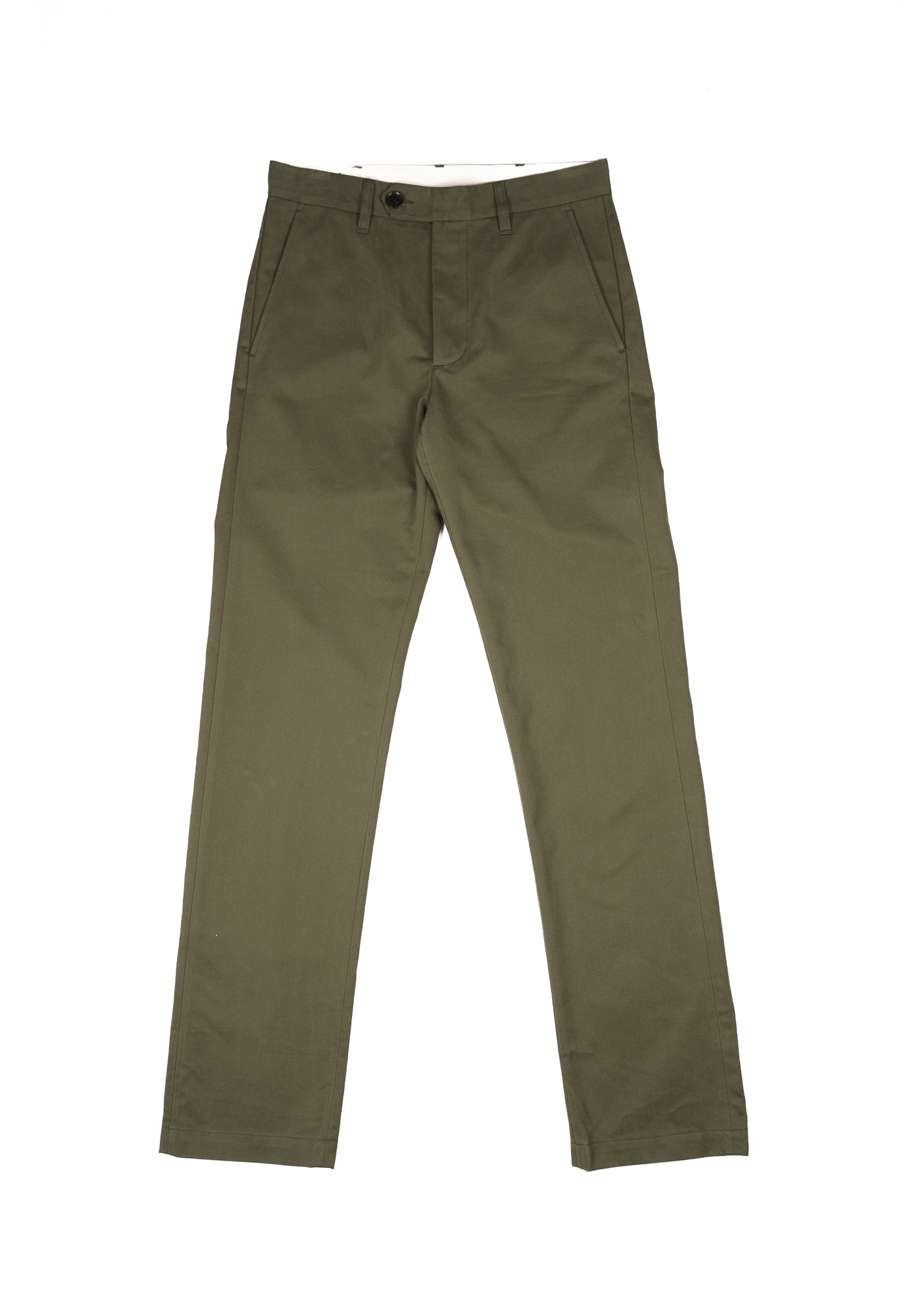 W12 Regular Straight Green Twill Mens Chinos
