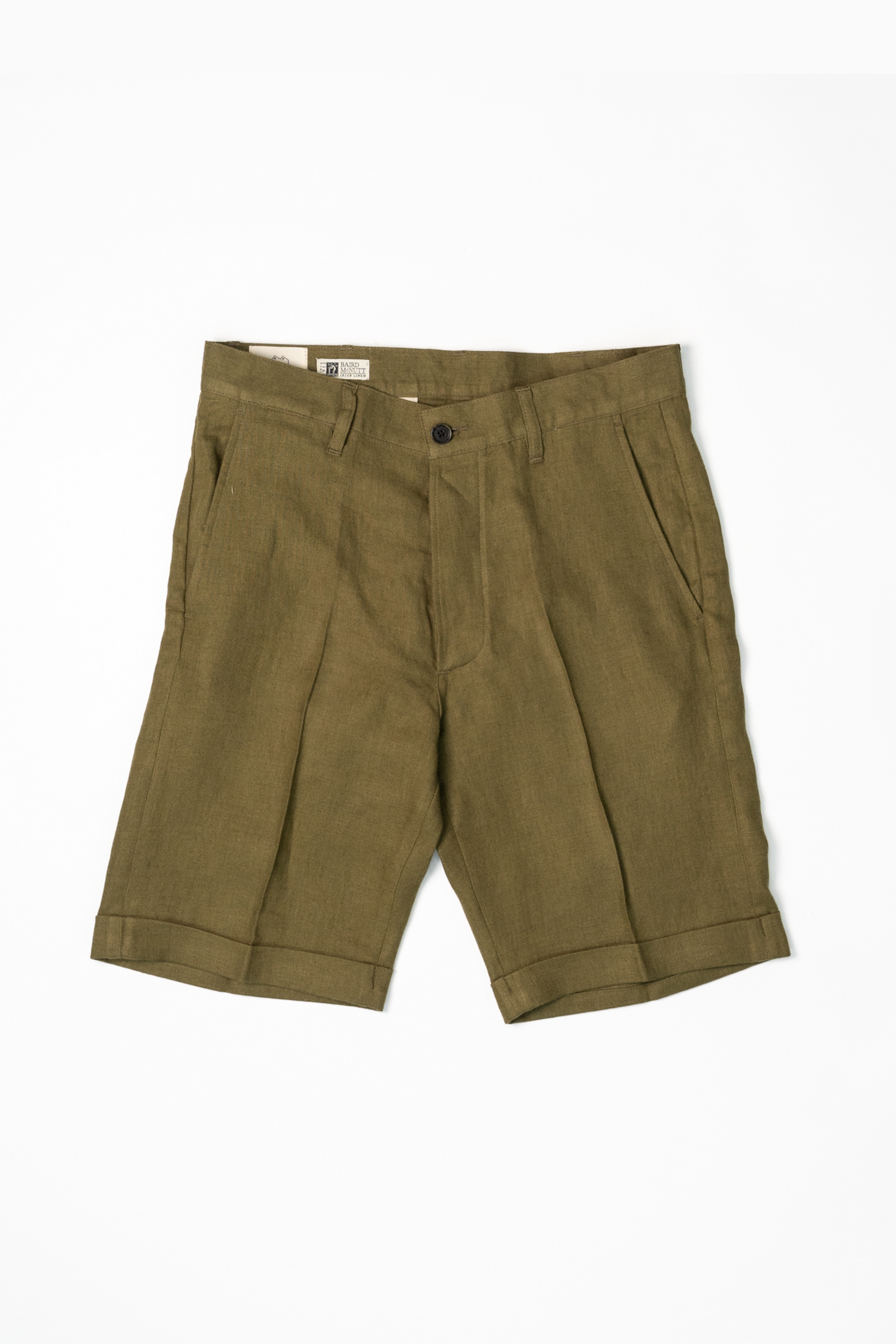 W13 Irish Linen Mens Shorts Olive