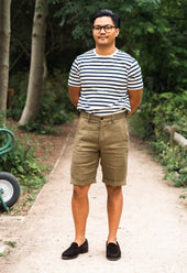 W13 Irish Linen Mens Shorts Olive