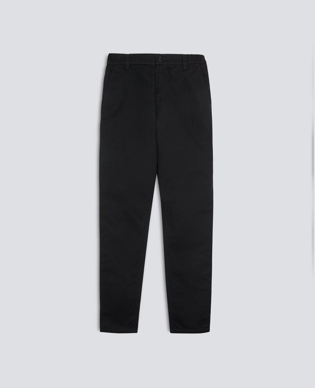 PANTS CHINO IN GABARDINA DI COTONE E LINO - NERO