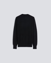 Sweater Girocollo In Misto Cotone Nero