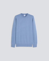Sweater Girocollo In Lana Azzurro