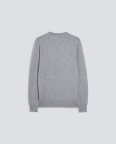 Sweater Girocollo In Lana Grigio Melange