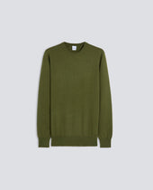 Sweater Girocollo In Lana Militare