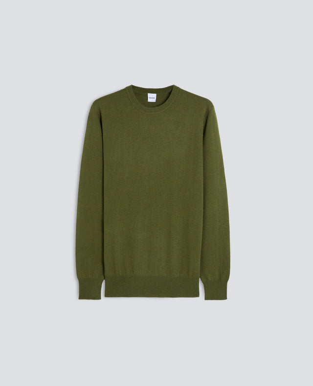 Sweater Girocollo In Lana Militare