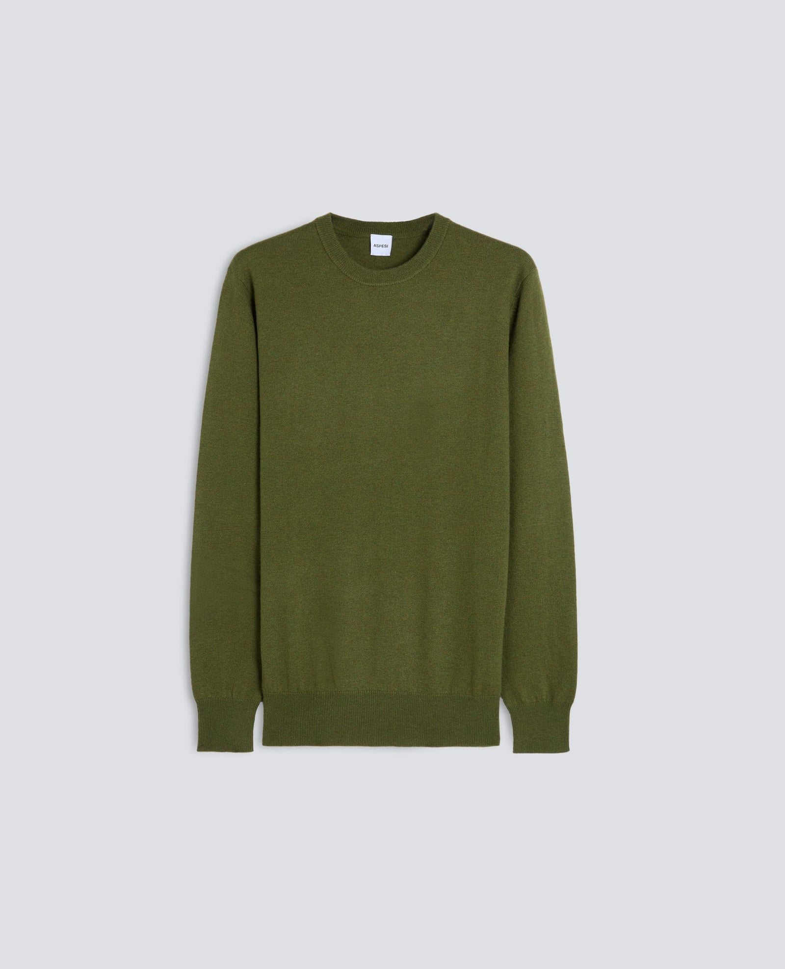 SWEATER GIROCOLLO IN LANA - MILITARE