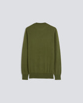 Sweater Girocollo In Lana Militare