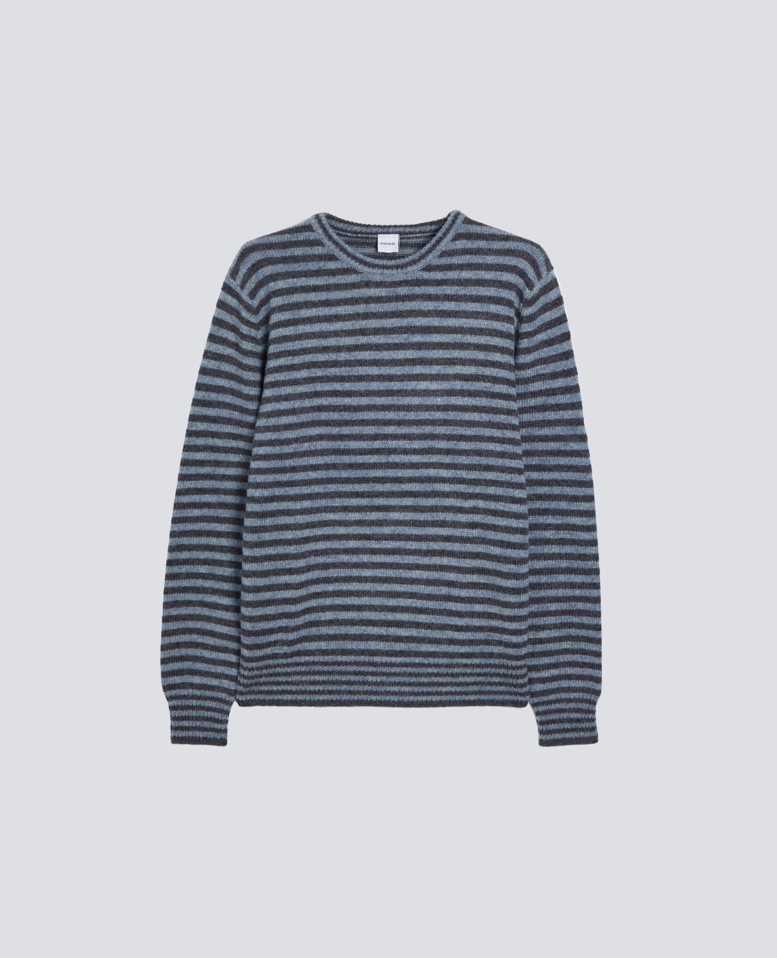 Sweater Girocollo In Lana Riga Bicolor