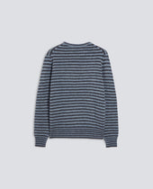 Sweater Girocollo In Lana Riga Bicolor