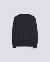 Cardigan In Misto Cotone Cashmere E Lana Antracite