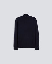 Sweater Con Collo Alto Blu