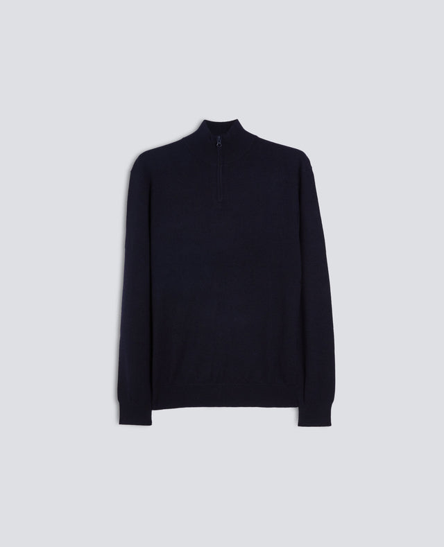 Sweater Con Collo Alto Blu
