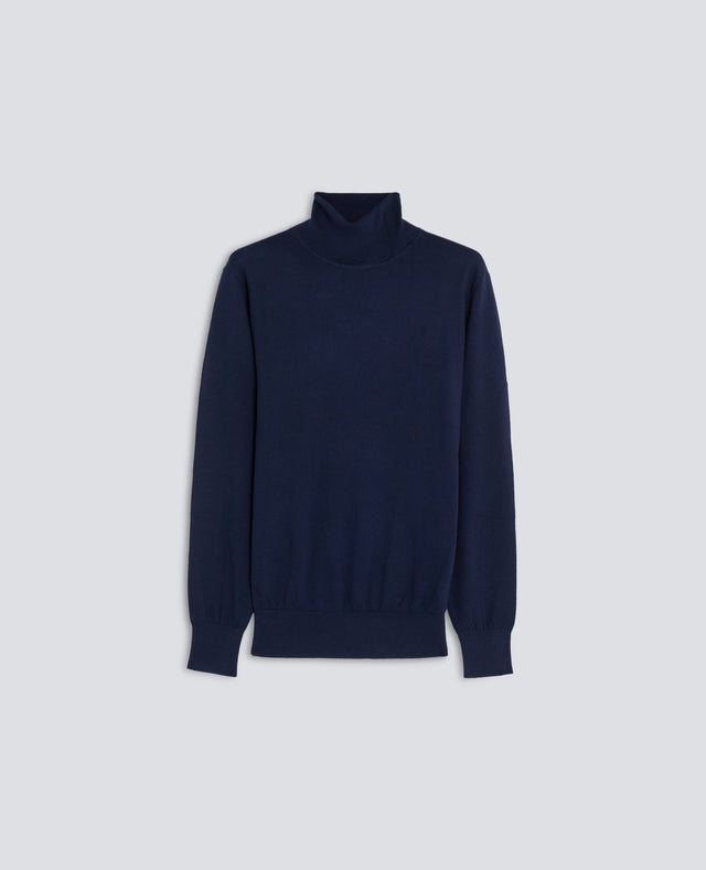 SWEATER DOLCEVITA IN MISTO COTONE - NAVY