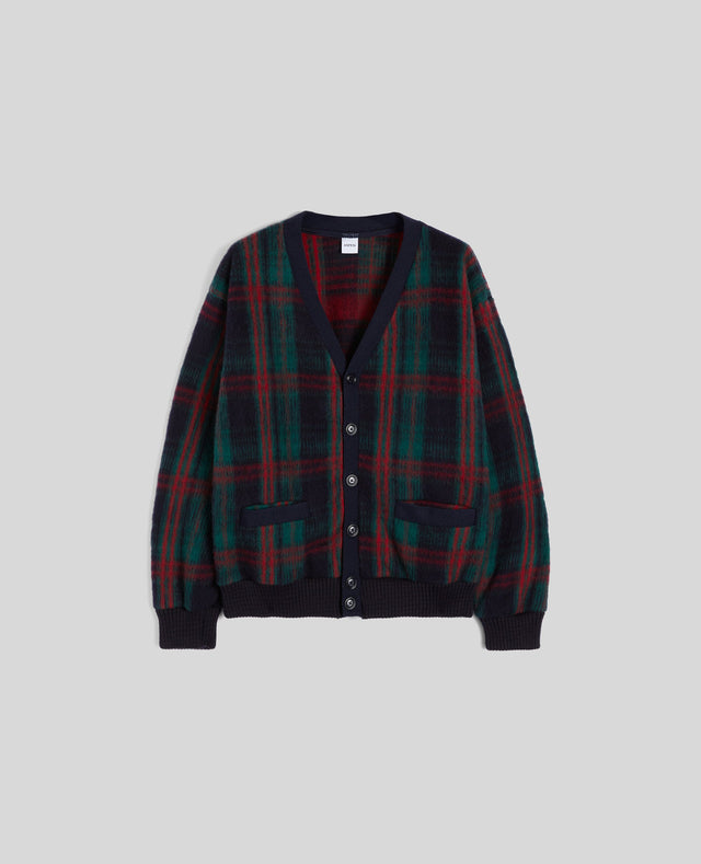 Cardigan In Lana Pirenaica Check Verde