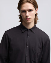Shirt In Jersey Vellutato Testa Di Moro