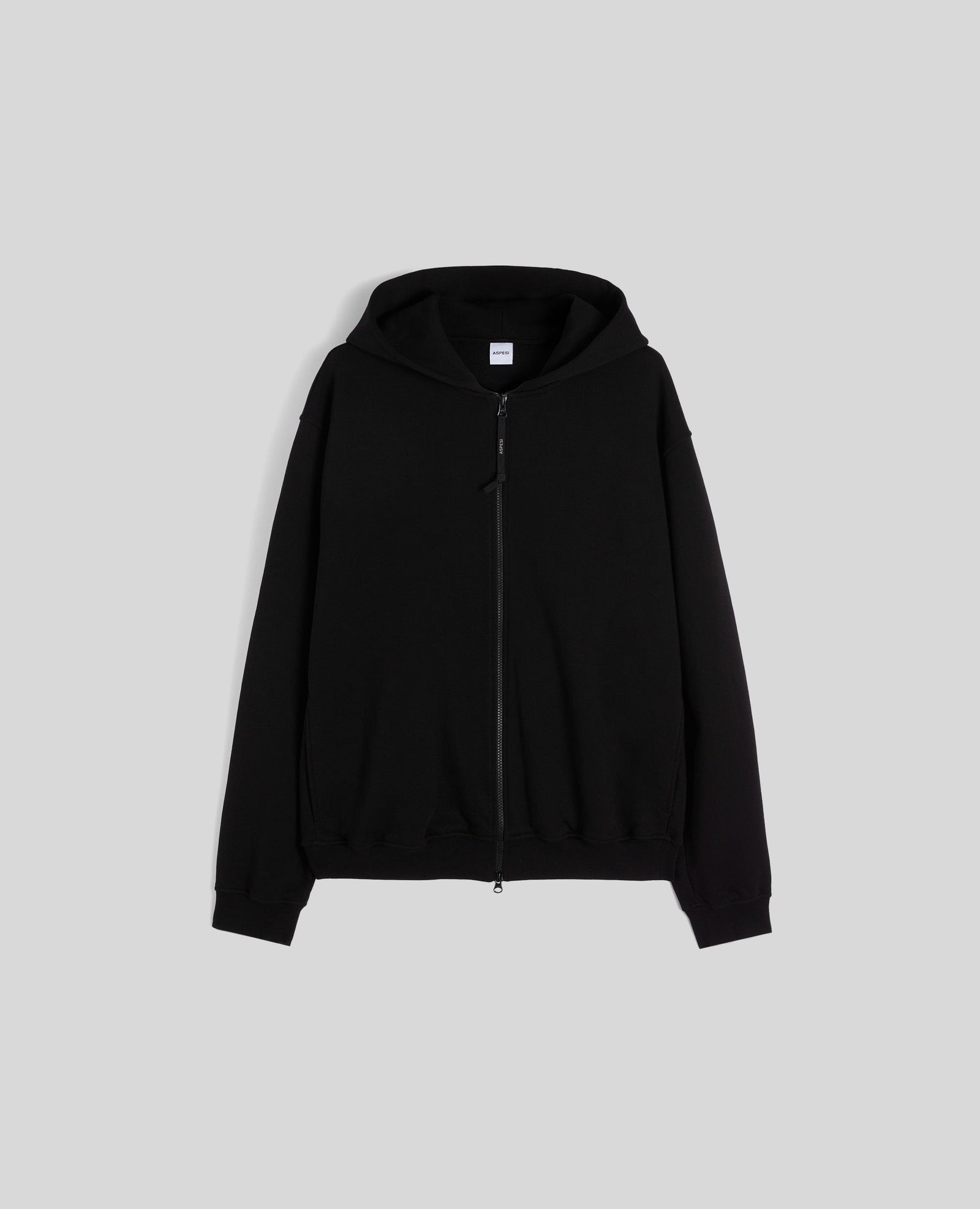 FELPA IN COTONE CON CAPPUCCIO - NERO