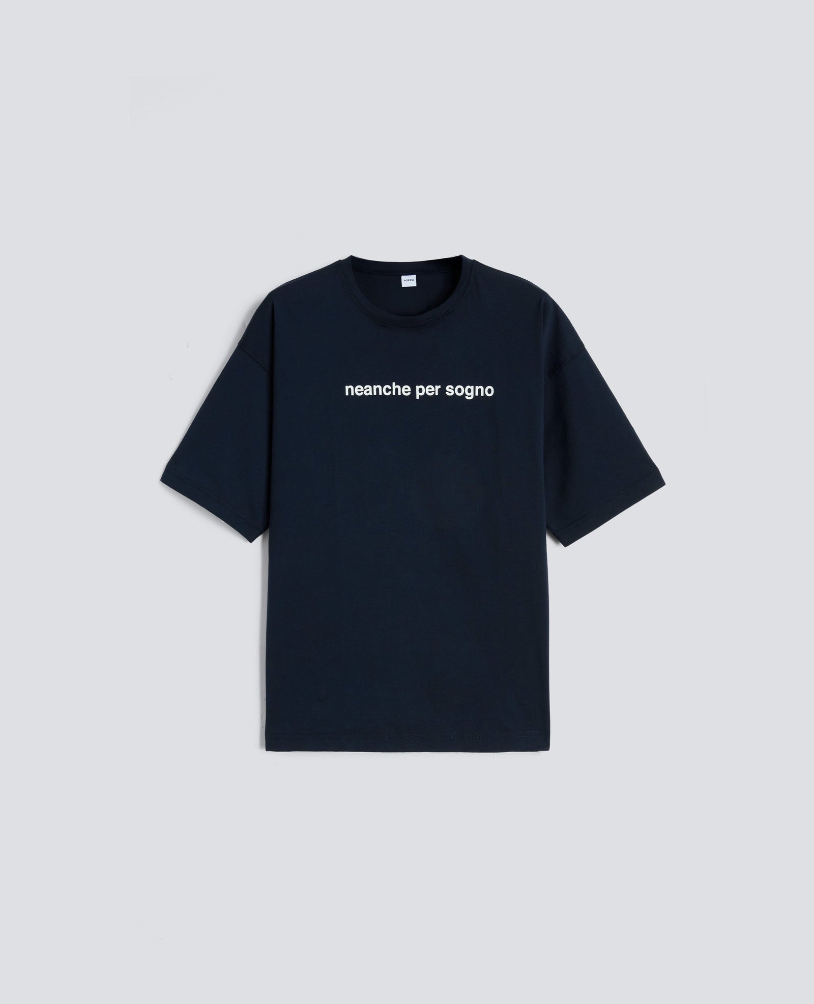 TSHIRT GIROCOLLO IN JERSEY DI COTONE - NAVY