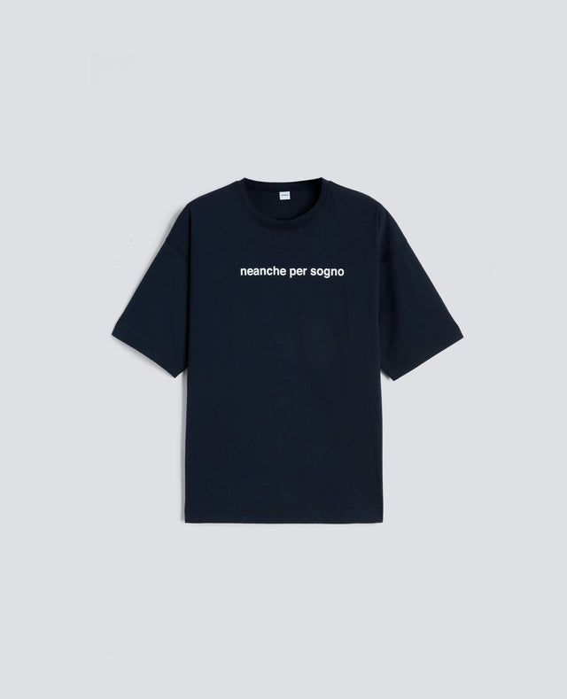 TSHIRT GIROCOLLO IN JERSEY DI COTONE - NAVY