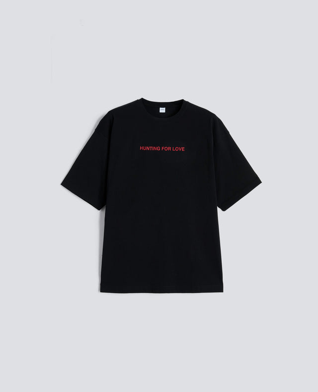 TSHIRT GIROCOLLO IN JERSEY CON STAMPA - NERO