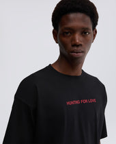 Tshirt Girocollo In Jersey Con Stampa Nero