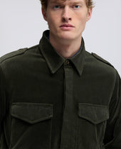 Shirt Field Shirt In Velluto Liscio Militare