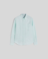 CAMICIA SLIM IN CREPE DE CHINE DI SETA - ACQUA