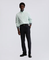 Camicia Slim In Crepe De Chine Di Seta Acqua