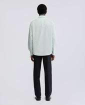 Camicia Slim In Crepe De Chine Di Seta Acqua