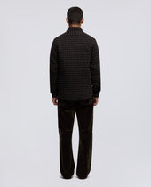 Camicia Doppia In Lana Check Check Marrone