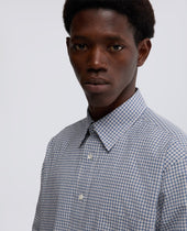 Shirt In Cotone Check Check Bluette