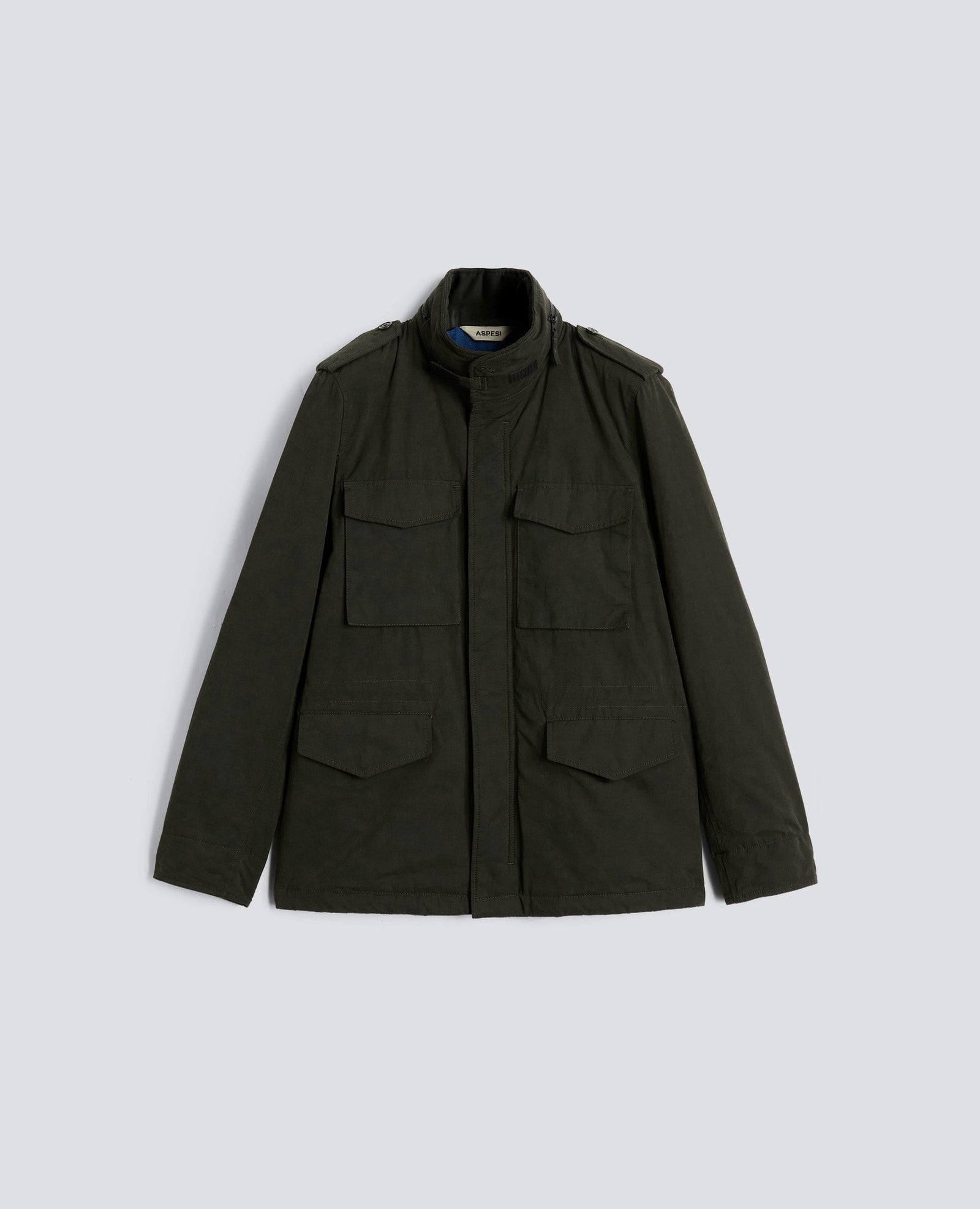 MINI FIELD JACKET COT IN TELA DI MISTO COTONE - VERDONE