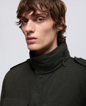 Mini Field Jacket Cot In Tela Di Misto Cotone Verdone