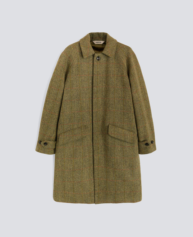 COAT WRIGHT IN LANA HARRIS TWEED - SENAPE