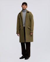 Coat Wright In Lana Harris Tweed Senape
