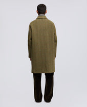 Coat Wright In Lana Harris Tweed Senape