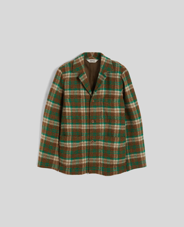OVERSHIRT FANDANGO WINT IN LANA SHETLAND - CHECK VERDE