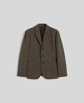 Blazer Isaac In Lana Shetland Check Marrone