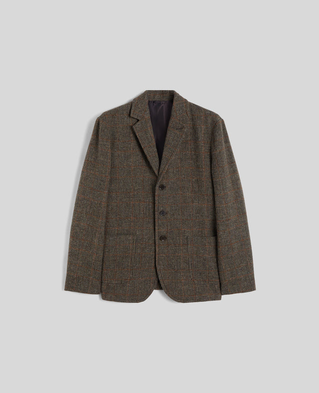 BLAZER ISAAC IN LANA SHETLAND - CHECK MARRONE