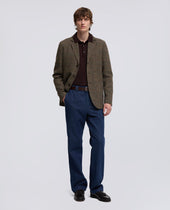 Blazer Isaac In Lana Shetland Check Marrone